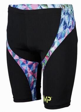 Michael Phelps Training Suit Swim Chrystal Jammer Black Aqua Infinity Men’s 34